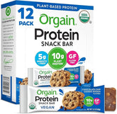 Orgain Organic Vegan Protein Bars, Chocolate Chip Cookie Dough - 10g Plant Based Protein, Low Calorie Healthy Snacks, No Lactose or Soy Ingredients, Gluten Free, Non - GMO - 1.41 Oz (Pack of 12) - Showlu Well Nation Store